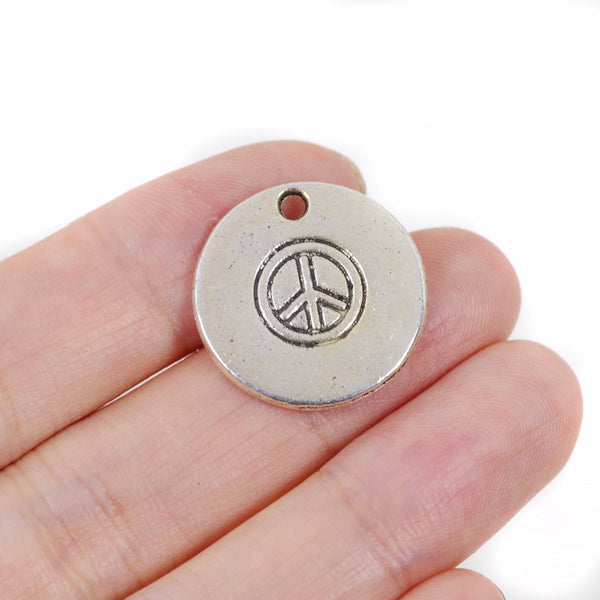 6 Pcs Peace Charm Antique Alloy Jewelry Pendant