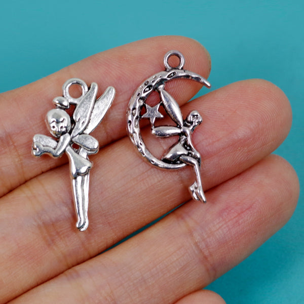 9 Pcs Bulk Wholesale Dream Theme Charm Silver Tone