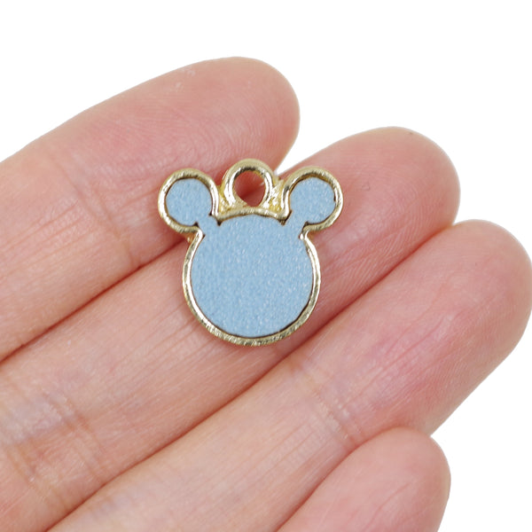 8 Pcs Mickey Leather Charm Craft Supplies 16mm x 16mm