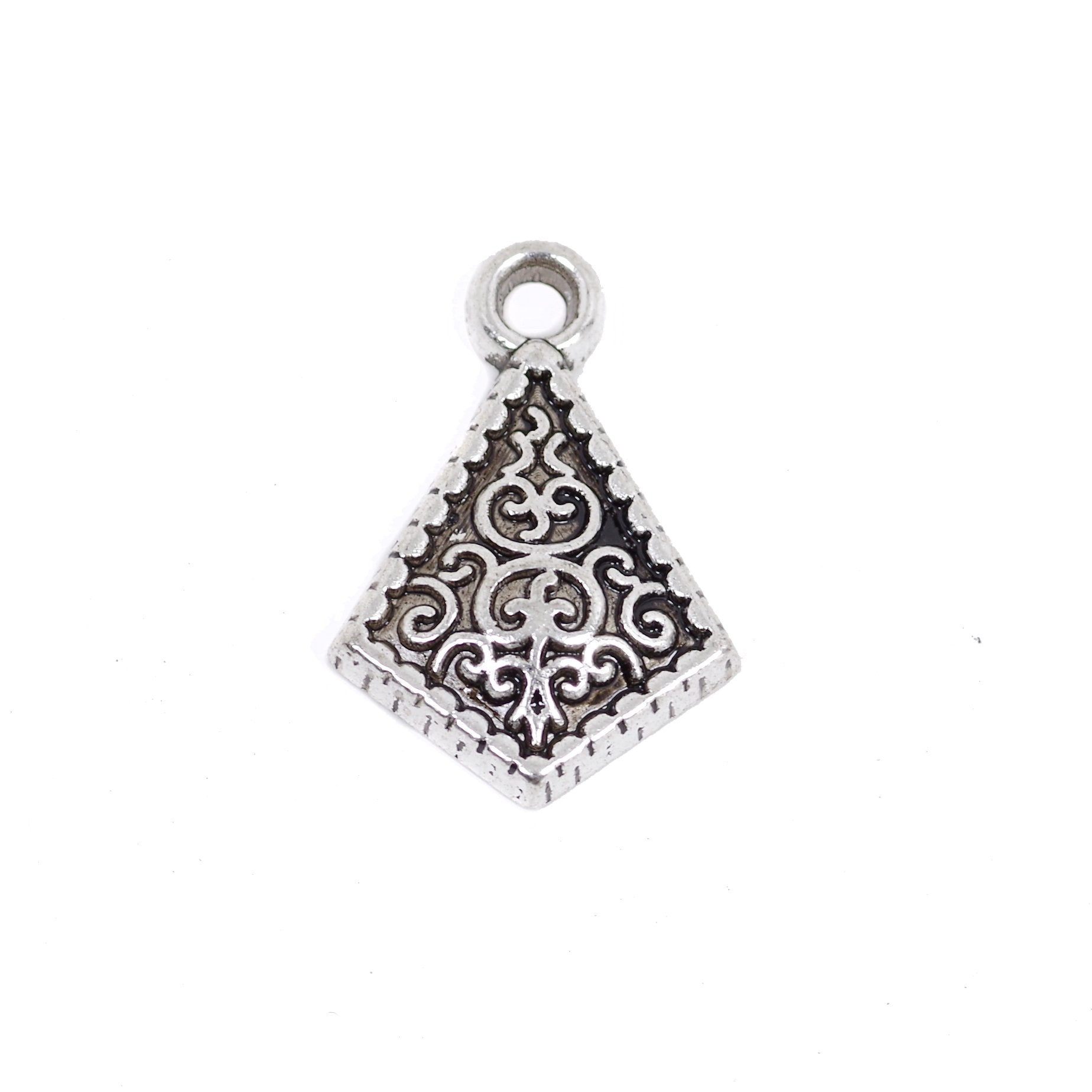 10 Pcs Vintage Diamond Charm Antique Alloy Jewelry Pendant