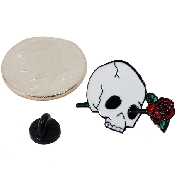 Rose In Skull‘s Eye Enamel Pin With Gift Box