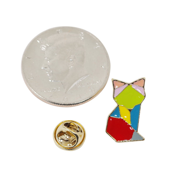 Geometric Fox Enamel Pin With Gift Box