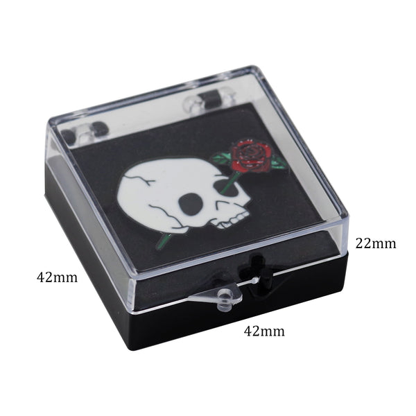 Rose In Skull‘s Eye Enamel Pin With Gift Box