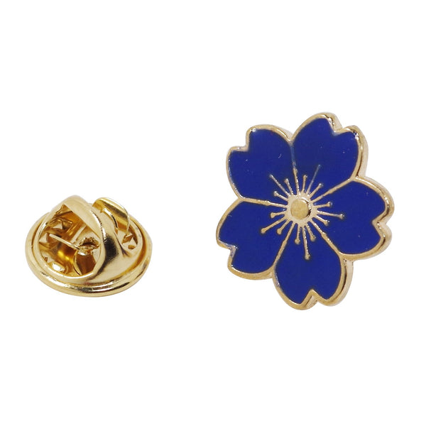 Blue Flower Enamel Pin With Gift Box