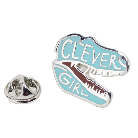 Clever Girl Blue Crocodile Enamel Pin With Gift Box