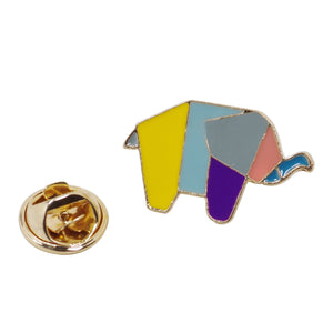 Geometric Elephant Enamel Pin With Gift Box