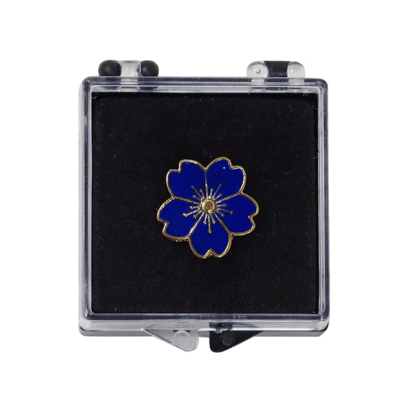 Blue Flower Enamel Pin With Gift Box