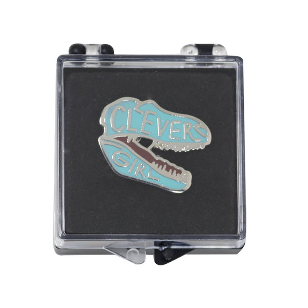 Clever Girl Blue Crocodile Enamel Pin With Gift Box