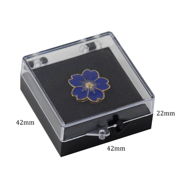 Blue Flower Enamel Pin With Gift Box