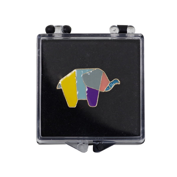 Geometric Elephant Enamel Pin With Gift Box