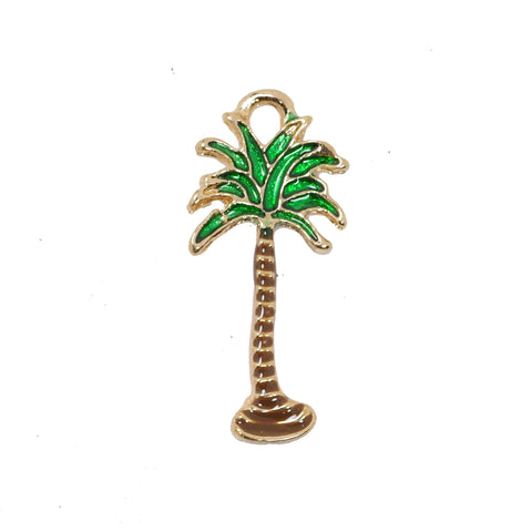 5 Pcs Coconut Tree Charms Antique Enamel Pendant 27mm x 13mm