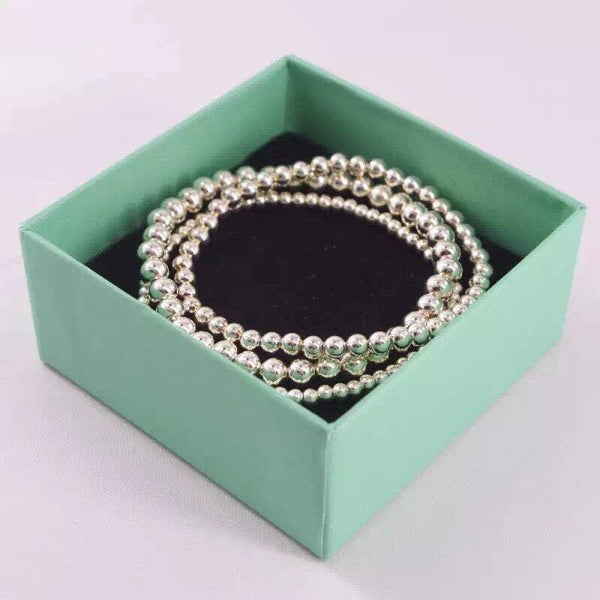 Sliver Bead Bracelet 3 Layer