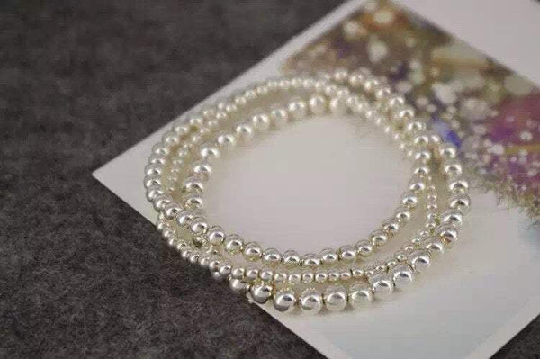 Sliver Bead Bracelet 3 Layer