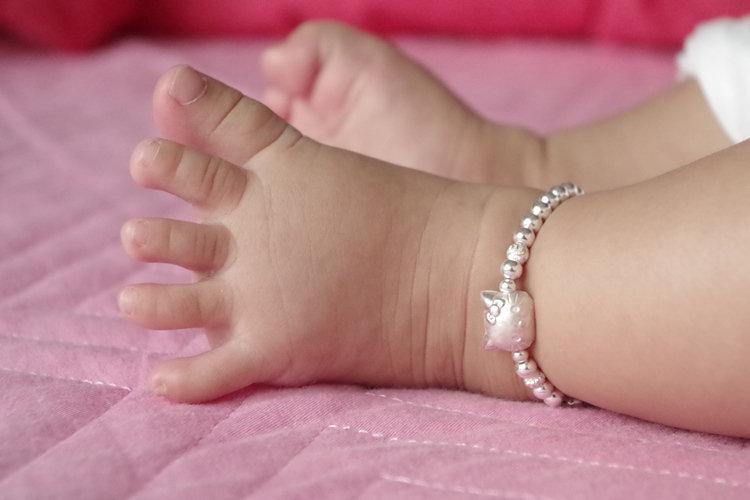 Sterling Sliver Beans Bracelet  4mm 925 Sliver Bean with Hello Kitty Bracelet Jewelry Customized Size