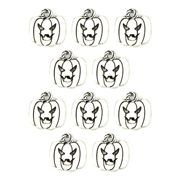 10 Piece Pumpkin Charms Antique  Halloween Pumpkin Pendant Tibetan silver