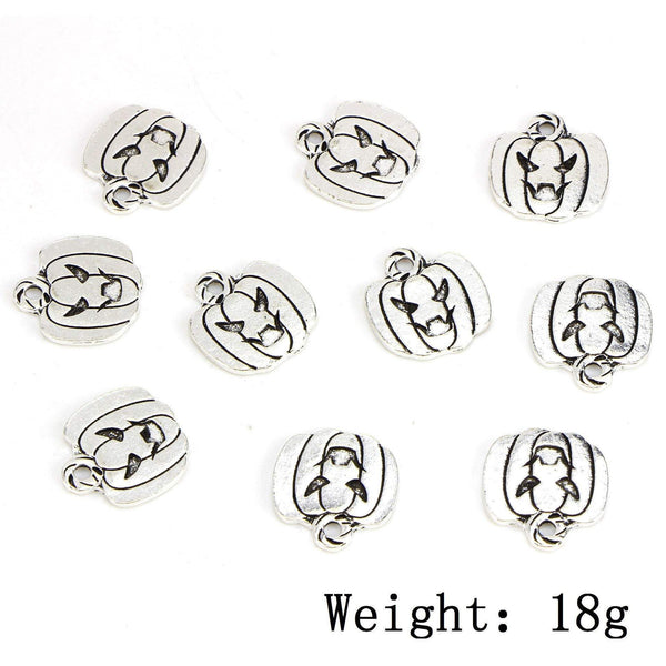 10 Piece Pumpkin Charms Antique  Halloween Pumpkin Pendant Tibetan silver