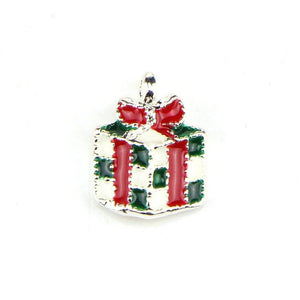 10 Pcs Christams Gift Box Enamel Charm Jewelry Bracelet Pendant