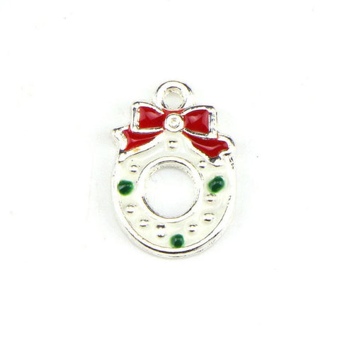 10 Pcs Christams Pattern Enamel Charm Jewelry Bracelet Pendant