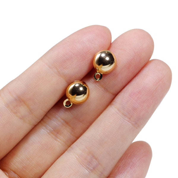 20 Pcs Round Post Gold Plated - Earring Making Material