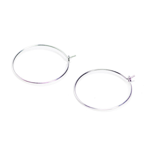 10 Pcs Earring Hoop Silver Plated