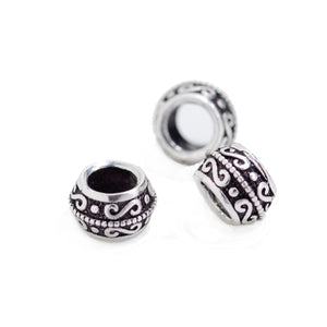 2 Pcs Vintage 925 Sterling Silver Spacer Bead for Jewelry Making