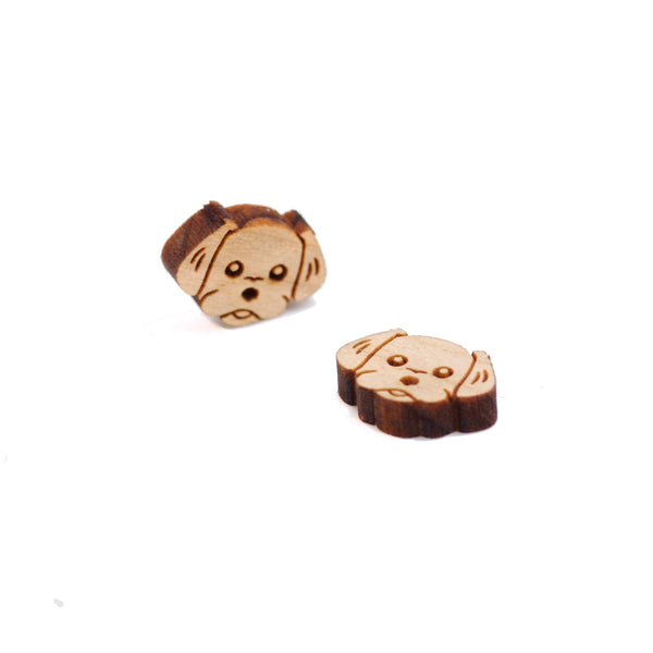 8 Pcs Dog Charm - Wooden Jewelry Making Supplies