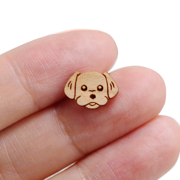 8 Pcs Dog Charm - Wooden Jewelry Making Supplies