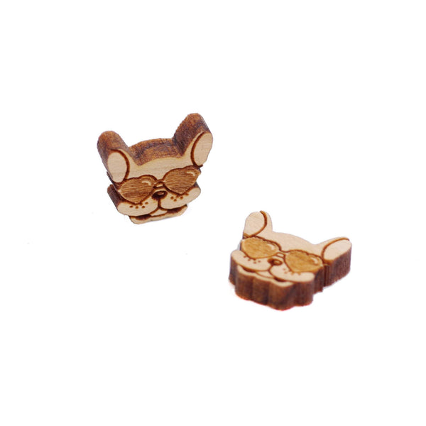 8 Pcs Dog Charm - Wooden Jewelry Making Supplies