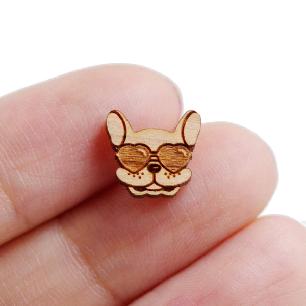 8 Pcs Dog Charm - Wooden Jewelry Making Supplies