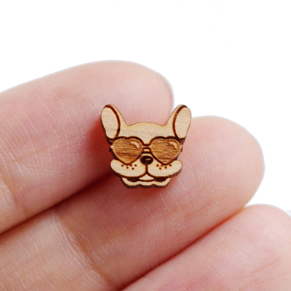 8 Pcs Dog Charm - Wooden Jewelry Making Supplies