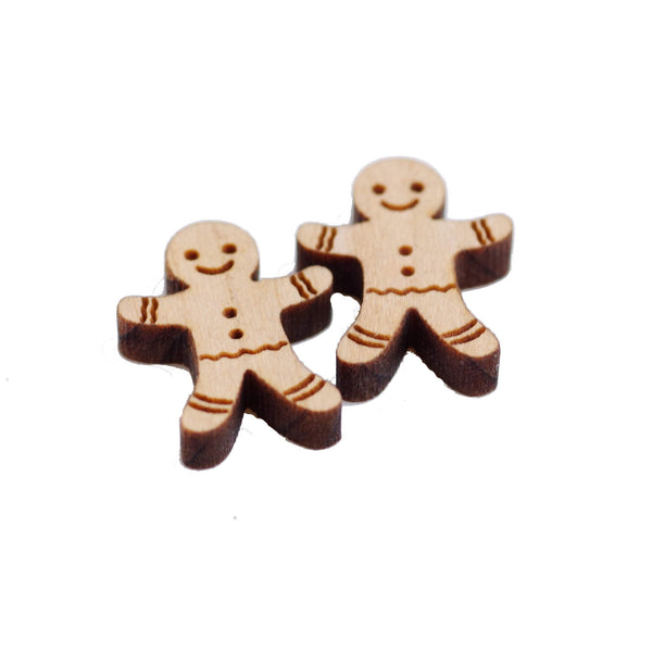 8 Pcs Gingerbread Man Charm - Wooden Jewelry Making Supplies