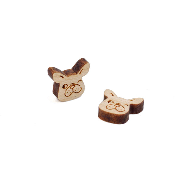 8 Pcs Wooden Dog Charm - Earring Supplies