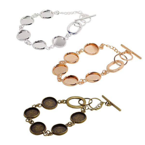 2 Pcs Finished Base 12mm Tray bracelet