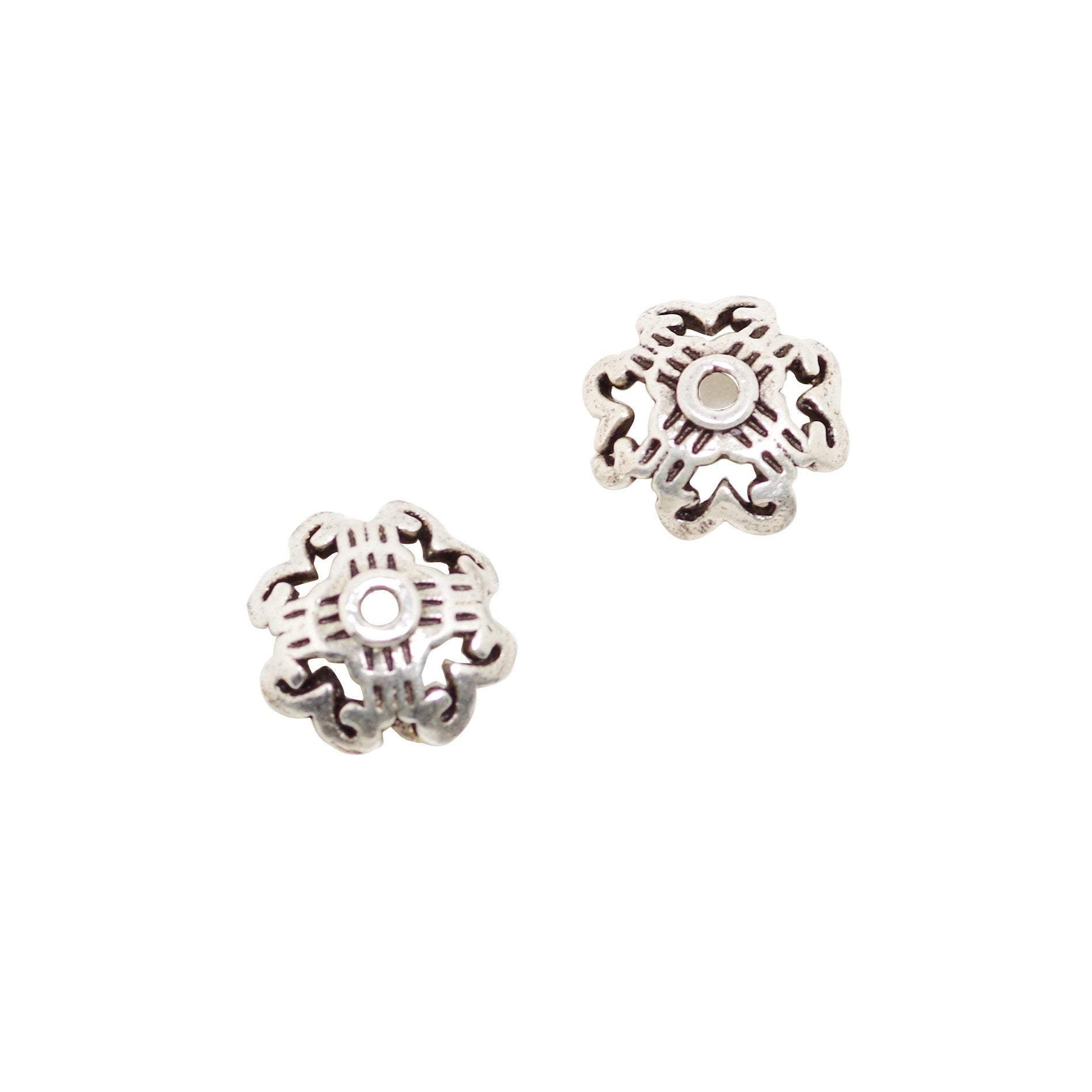 2 Pcs Vintage 925 Sterling Silver Beadcap