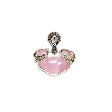 Vintage 925 Sterling Silver Pink Opal Charm