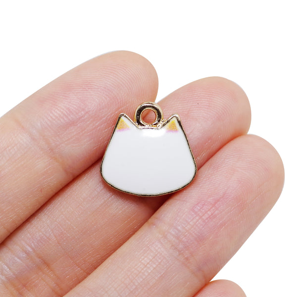 4 Pcs Cute Cat Enamel Charm Jewelry Bracelet Pendant