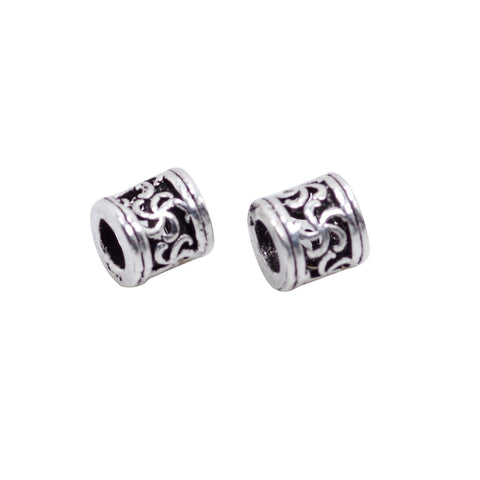 2 Pcs Vintage 925 Sterling Silver Tube Spacer Bead