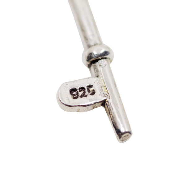 Vintage 925 Sterling Silver Hello Kitty Key Charm with Close Jump Ring
