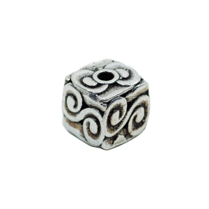 Vintage 925 Sterling Silver Cube Spacer Bead