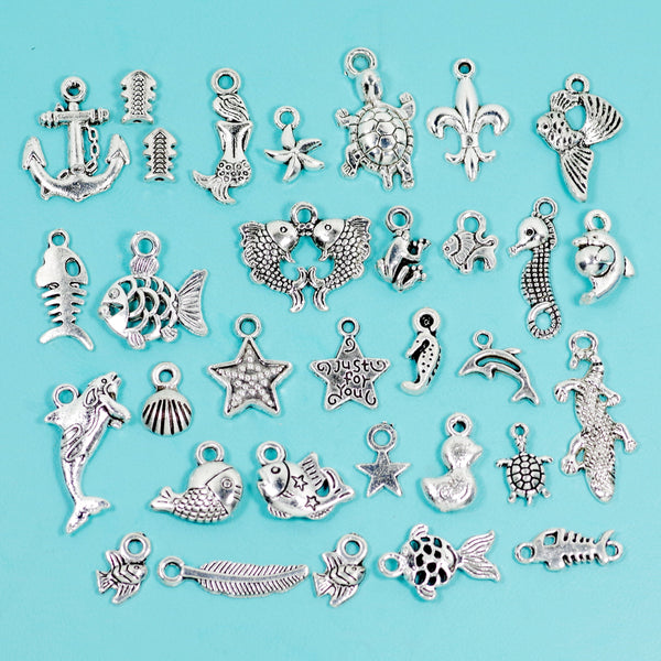 100 Pcs Bulk Wholesale Sea Animal Theme Charms