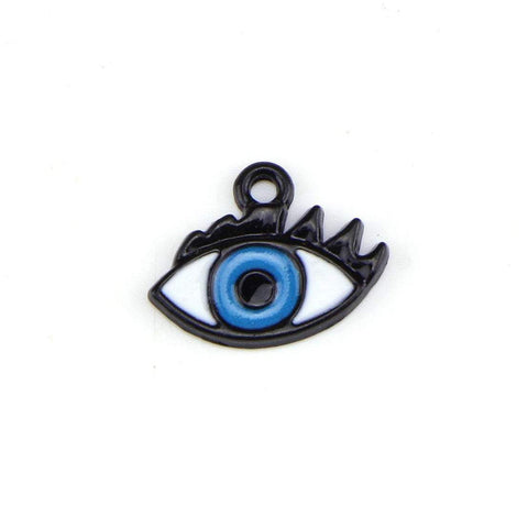 10 Piece Blue Evil Eye Charms Antique  Halloween Eye Enamel Pendant Zinc Alloy