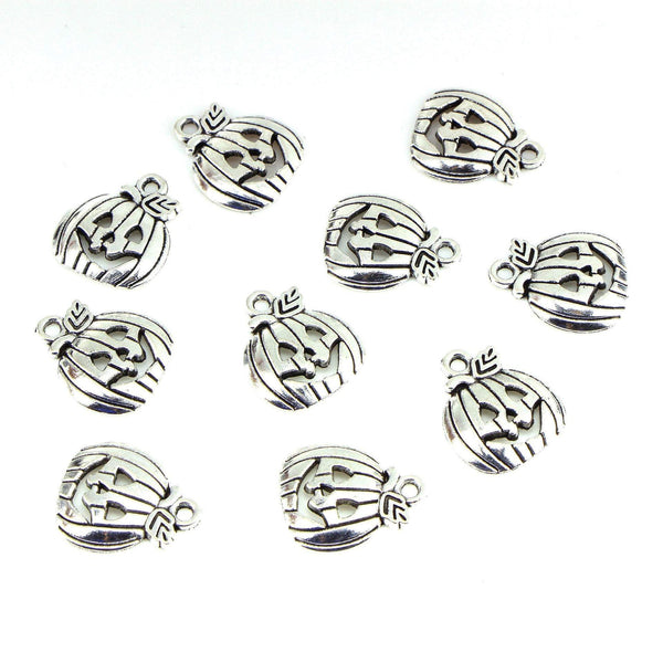 10 Piece Pumpkin Charms Antique  Halloween Pumpkin Pendant Tibetan silver