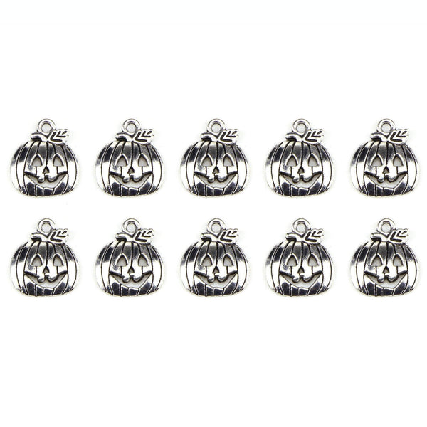 10 Piece Pumpkin Charms Antique  Halloween Pumpkin Pendant Tibetan silver