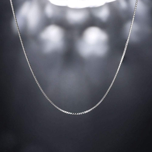 925 Sterling Silver Box Chain Necklace