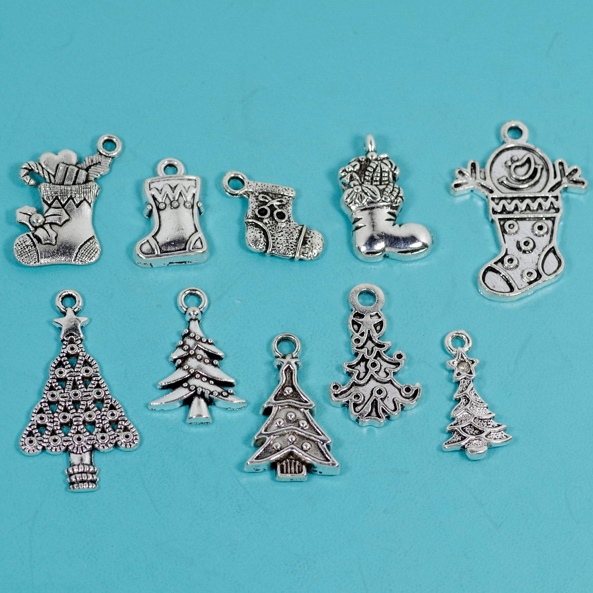 50 Pcs Bulk Wholesale Christmas Charms