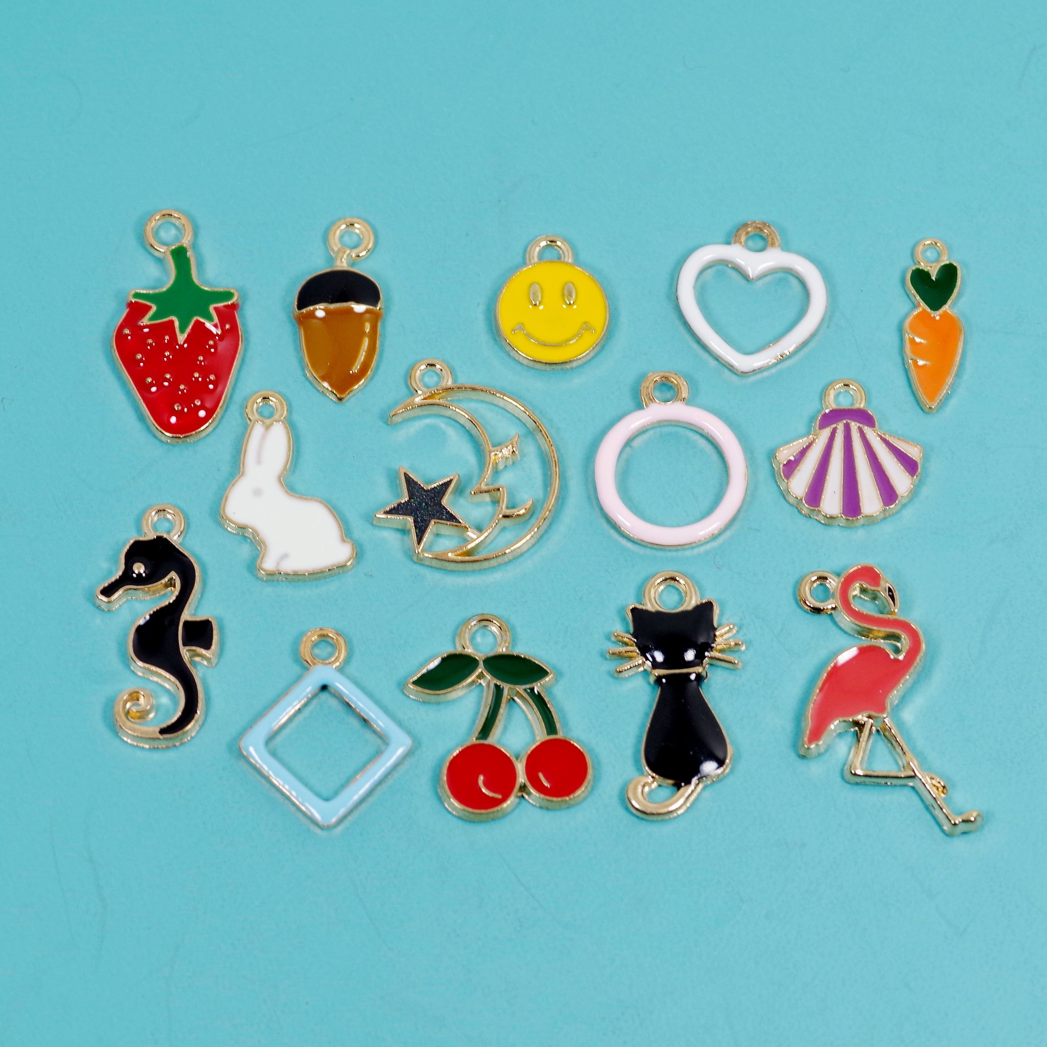 30 Pcs Bulk Wholesale Cute Enamel Charms