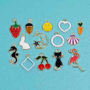 30 Pcs Bulk Wholesale Cute Enamel Charms