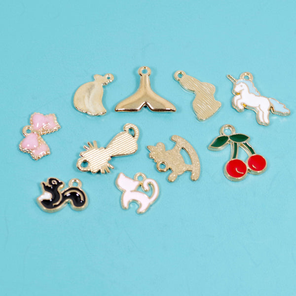 30 Pcs Bulk Wholesale Cute Enamel Charms