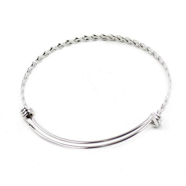 5 Pcs Twisted Stainless Adjustable Braided Bangle Bracelet Triple Loops