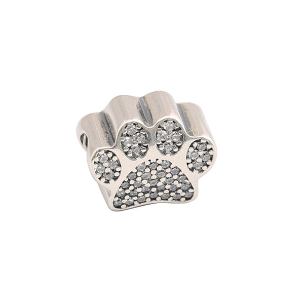 Dog Paw Charm 925 Sterling Sliver Spacer Bead Fits Pandora Bracelet